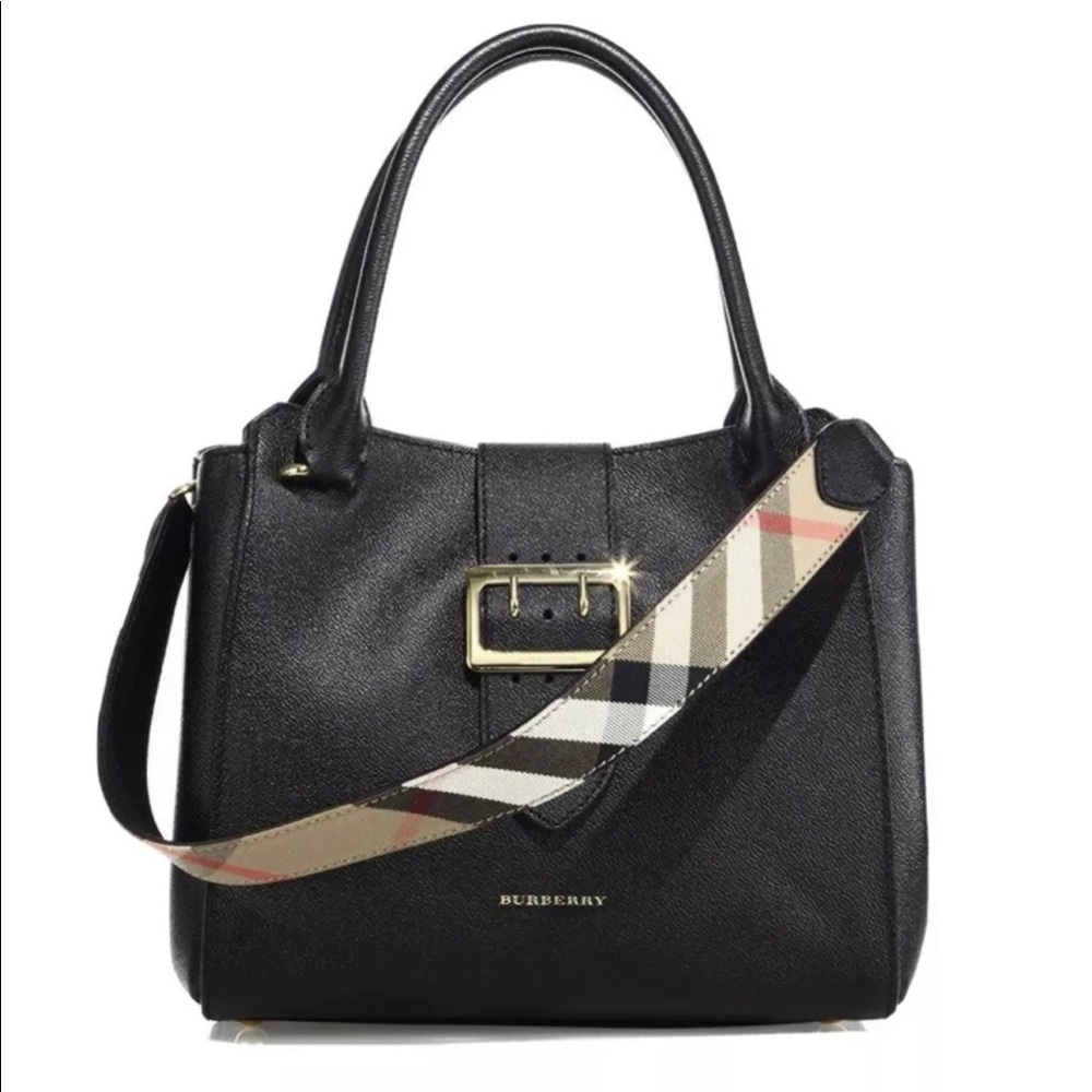 Burberry Medium Soft Grain Tote Black Leather Bag